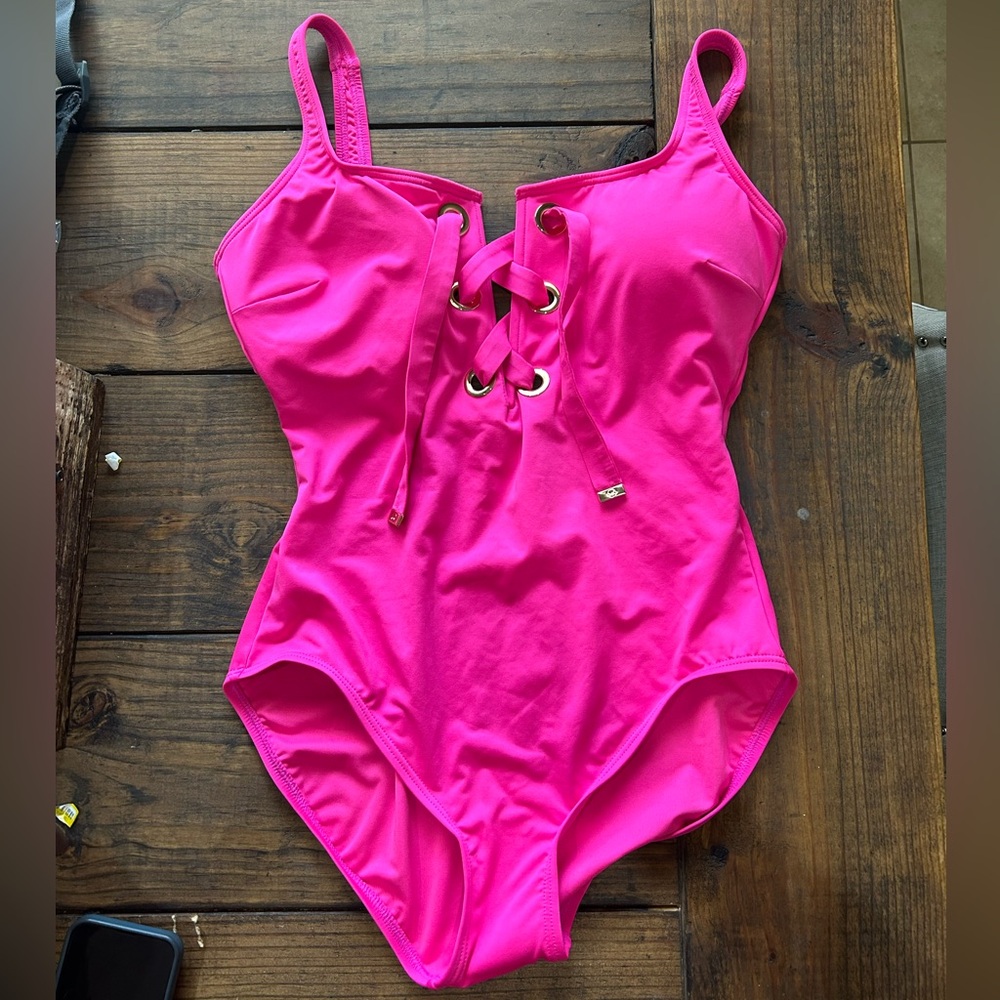 Michael Kors NWT hot pink one piece swimsuit.